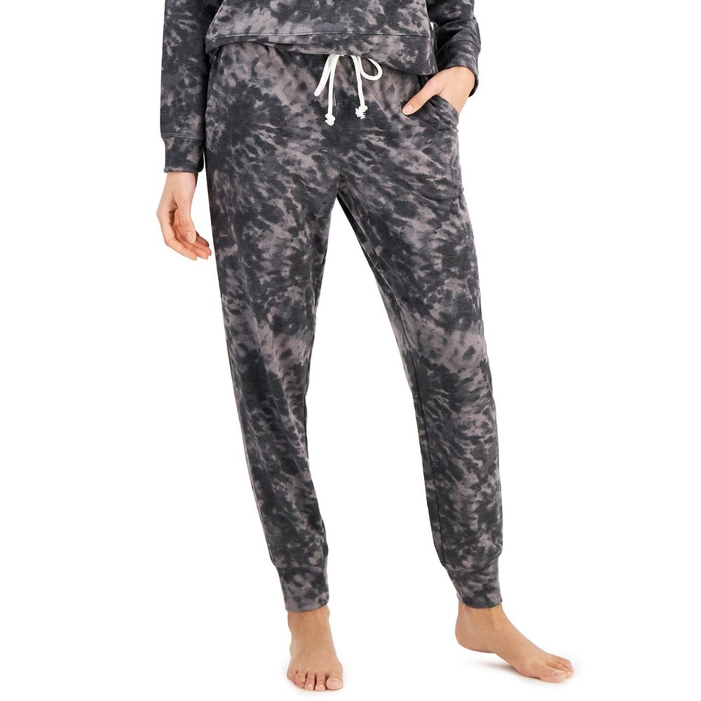 Jenni Printed Super Soft Jogger Pajama Pants Grey Swirl Tie Dye NWT Size Small